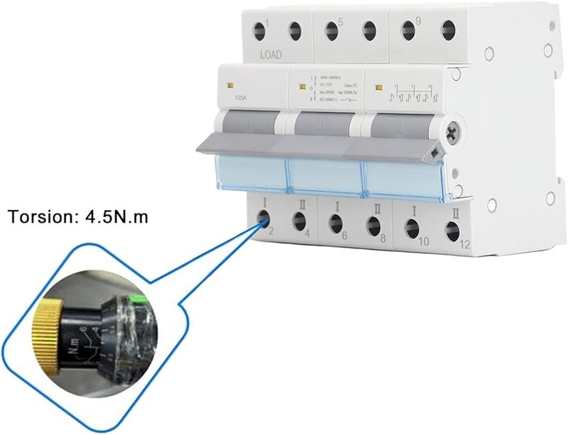 3P 125A 400V DC Miniature Circuit Breaker Isolator Switch for Solar Panel PV Array Photovoltaic Systems - Image 3